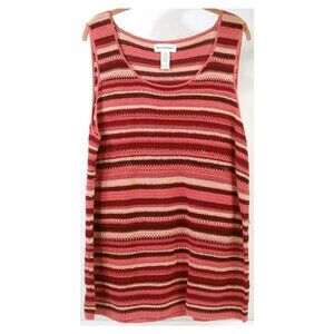 NWT Rena Rowan $84 Sweater Knit 1X Layering Tank Top Pumpkin Orange Fall Colors